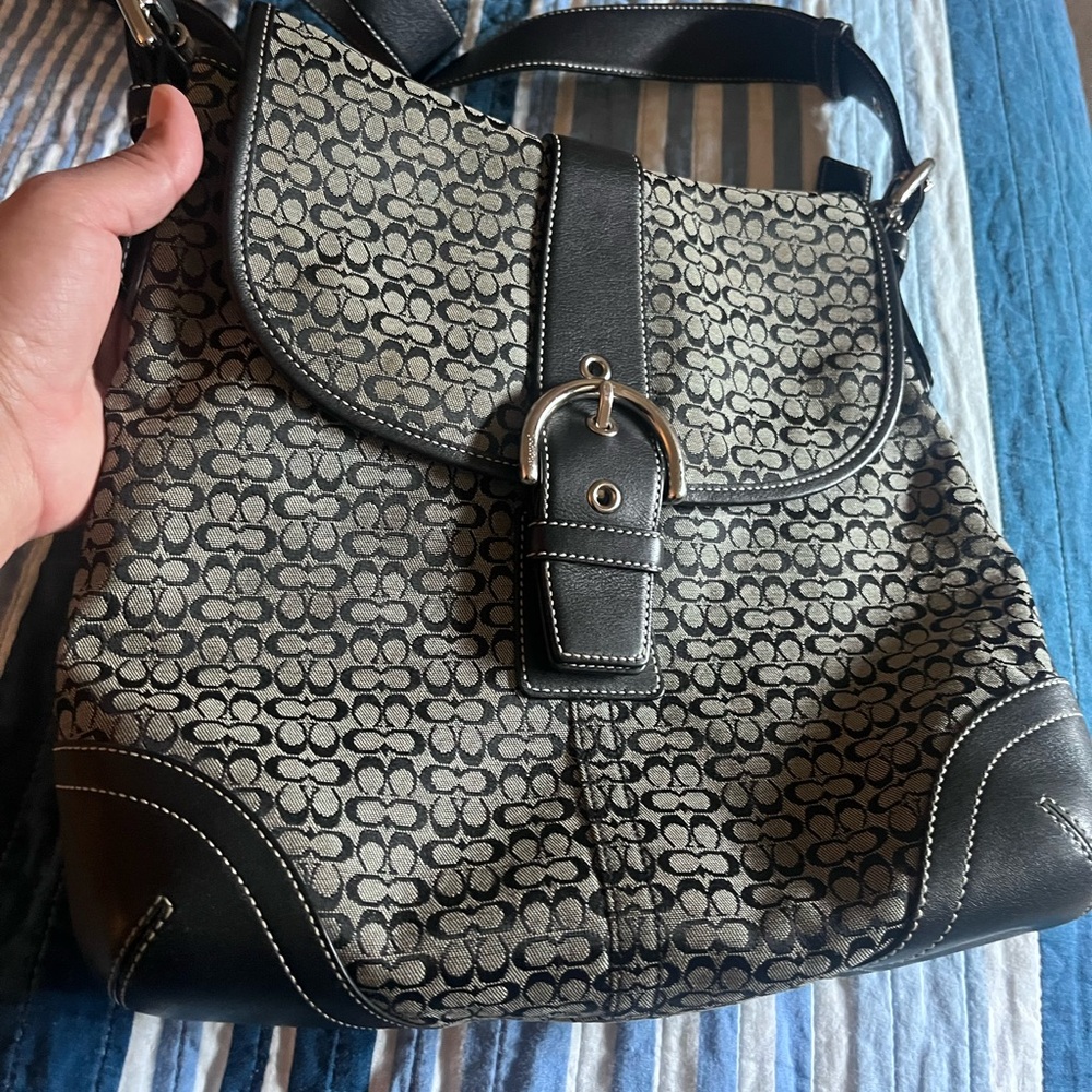Coach Vintage SoHo Signature Bag in Black and Gray - Crossbody/Shoulder Bag